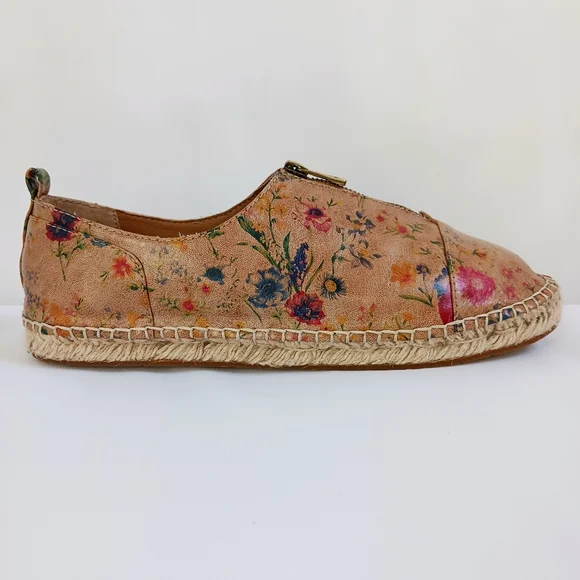 New PATRICIA NASH Italian Leather Espradrills Floral Print Resort Flats Size 11 - Picture 4 of 13